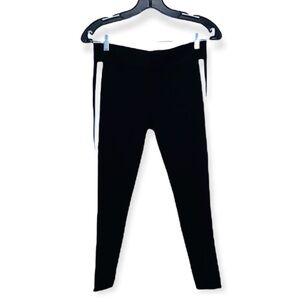 NWT Lafayette 148 Black Ponte Knit Side Stripe Skinny Pants